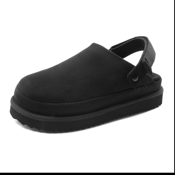 Dream Pairs Shoes - Dream Pairs Round-Toe Platform Mule Clogs Indoor/Outdoor Memory-Foam Black